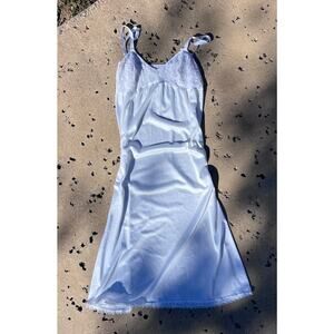 Vintage White Satin and Lace Chemise Slip Dress